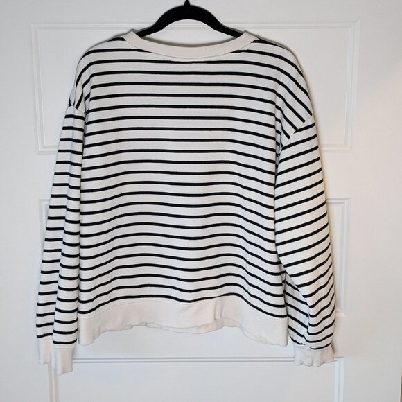 H&M Striped Paris Crew Neck Sweatshirt SZ L - Picture 4 of 10